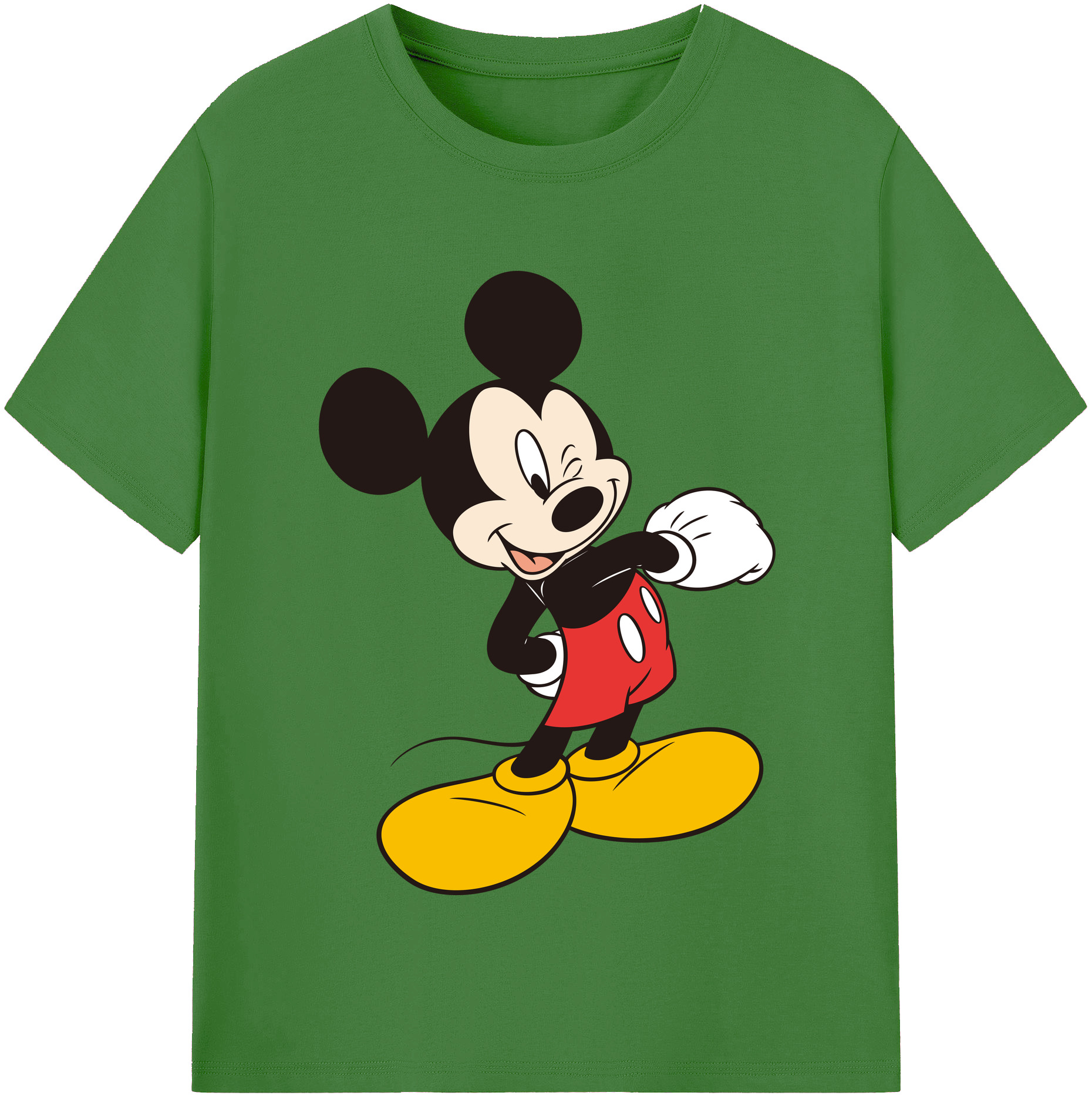 （画像用） ミッキーマウス Mickey Mouse レディースカジュアルプリントTシャツ（綿100％）